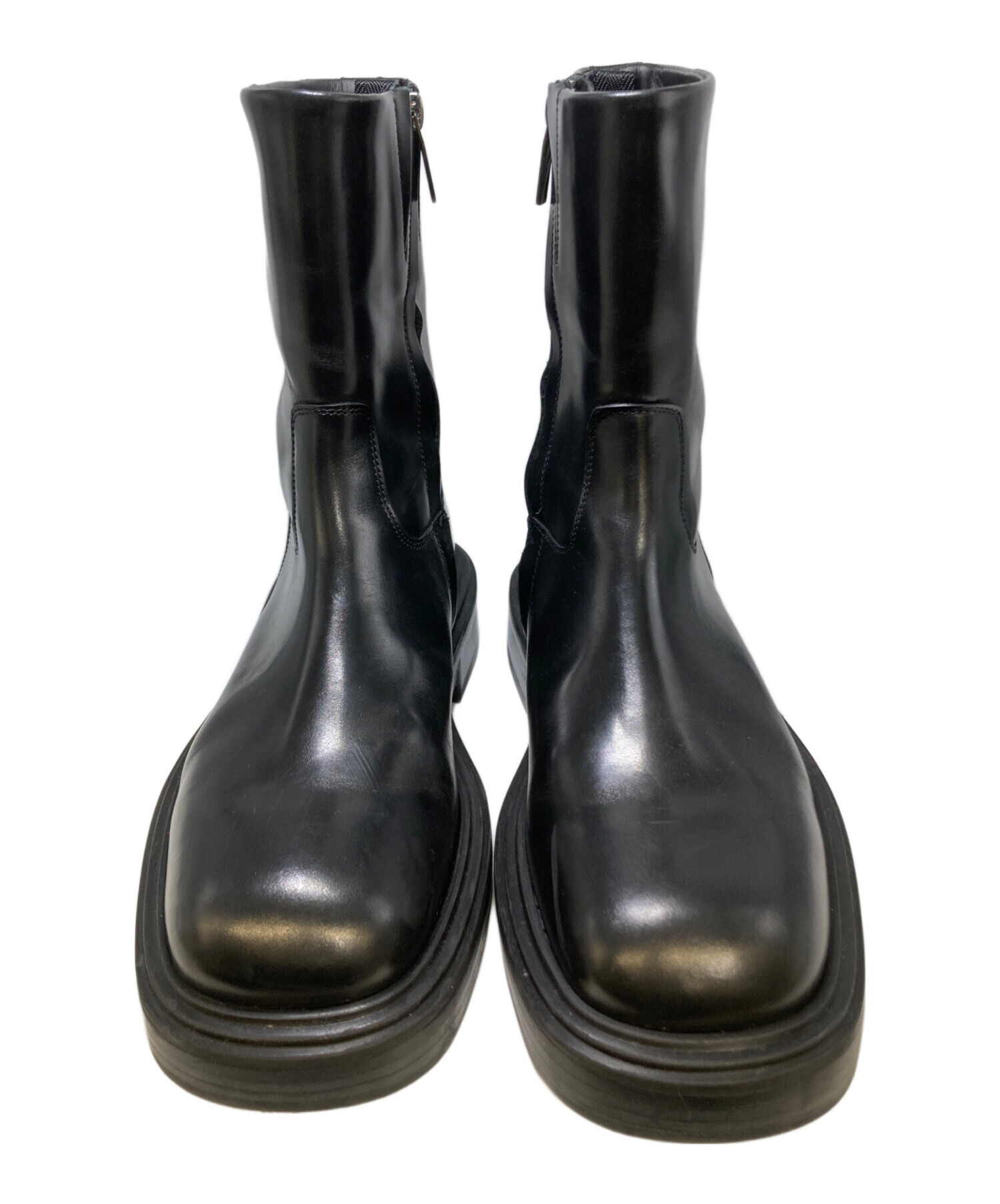 中古・古着通販】Ferragamo (フェラガモ) サイドジップブーツ ブラック