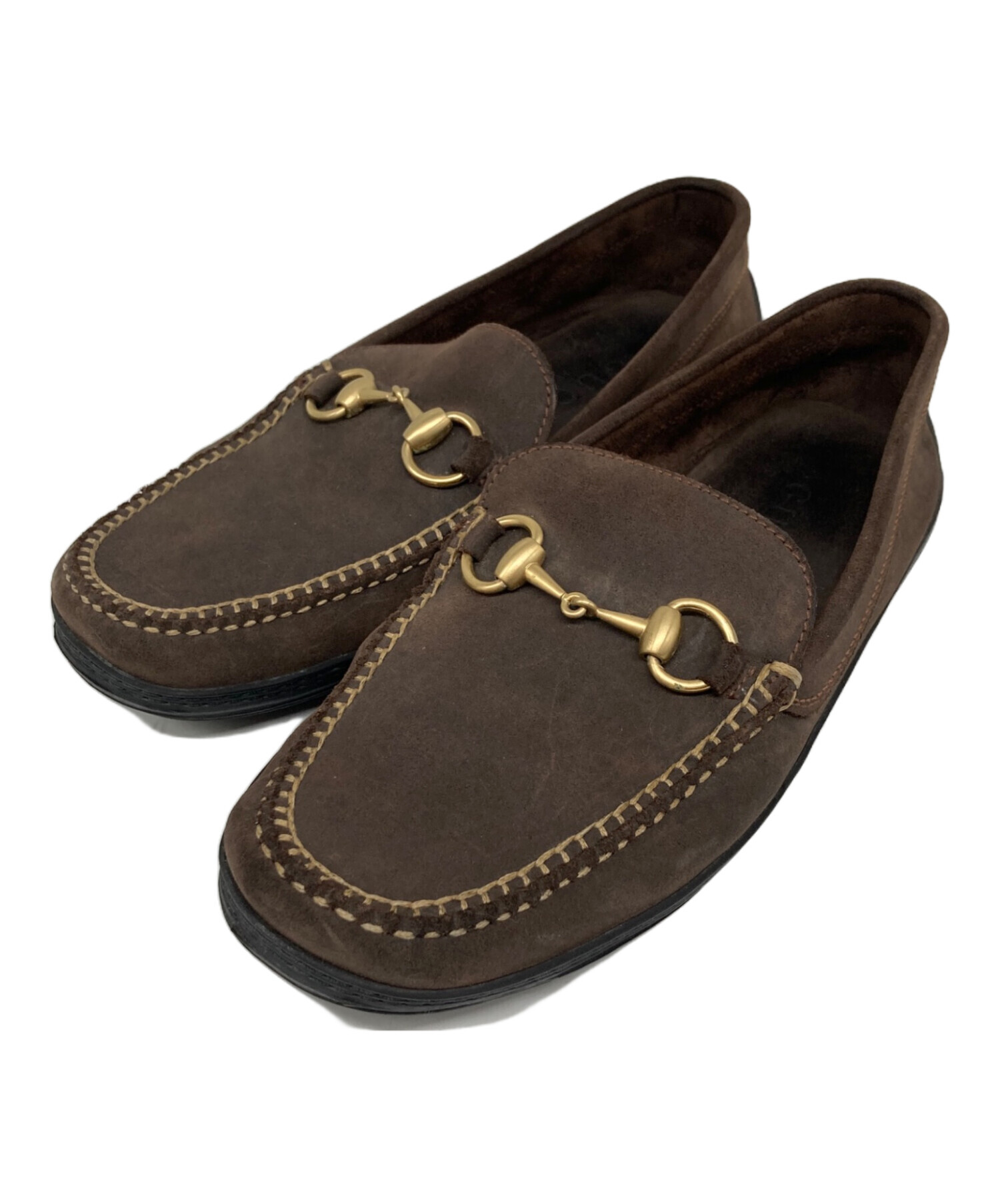 中古・古着通販】GUCCI (グッチ) スウェードホースビットローファー