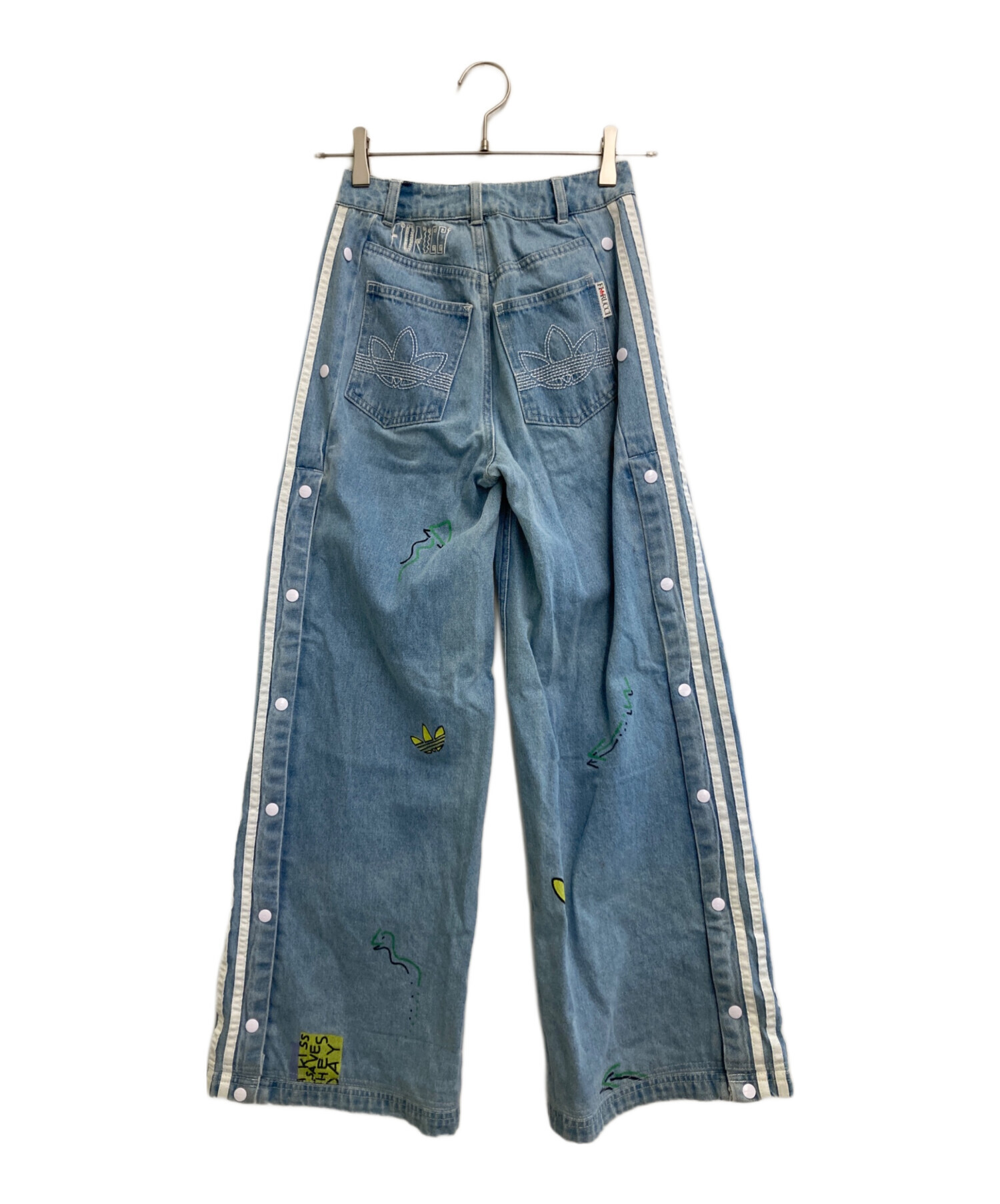 中古・古着通販】adidas (アディダス) デニムパンツ ブルー サイズ:XS