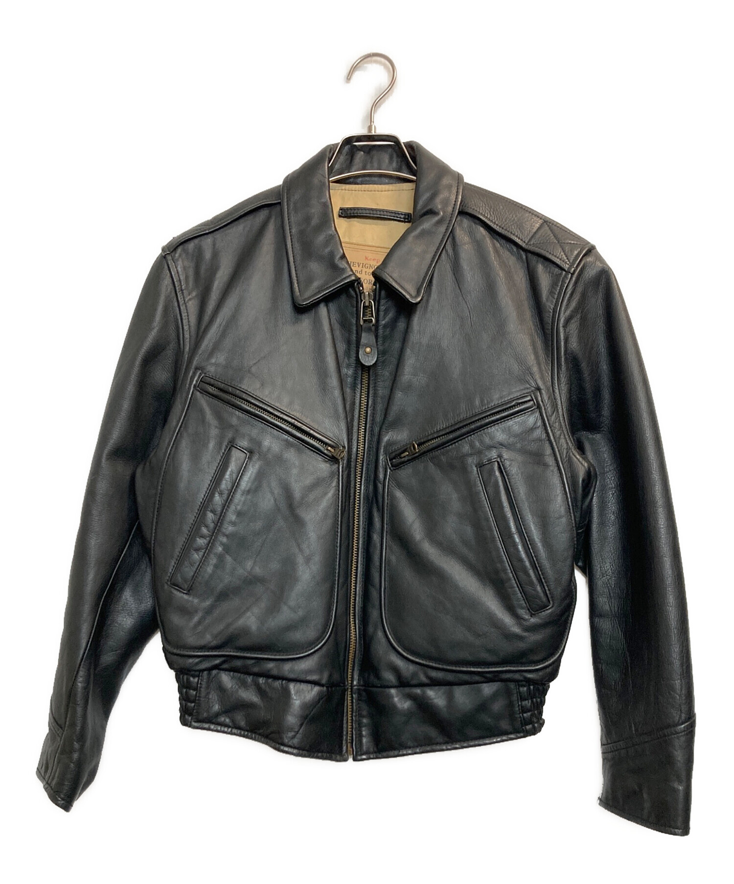 中古・古着通販】CHEVIGNON (シェビニオン) レザージャケット ブラック