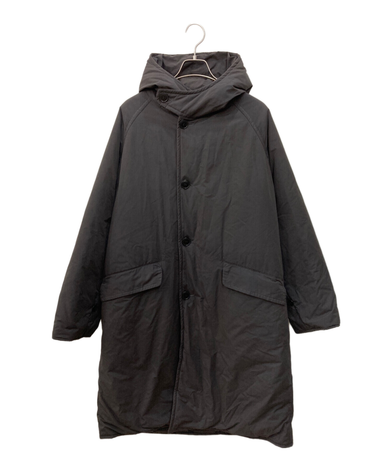 中古・古着通販】COMOLI (コモリ) Insulation Hooded Coat ブラック