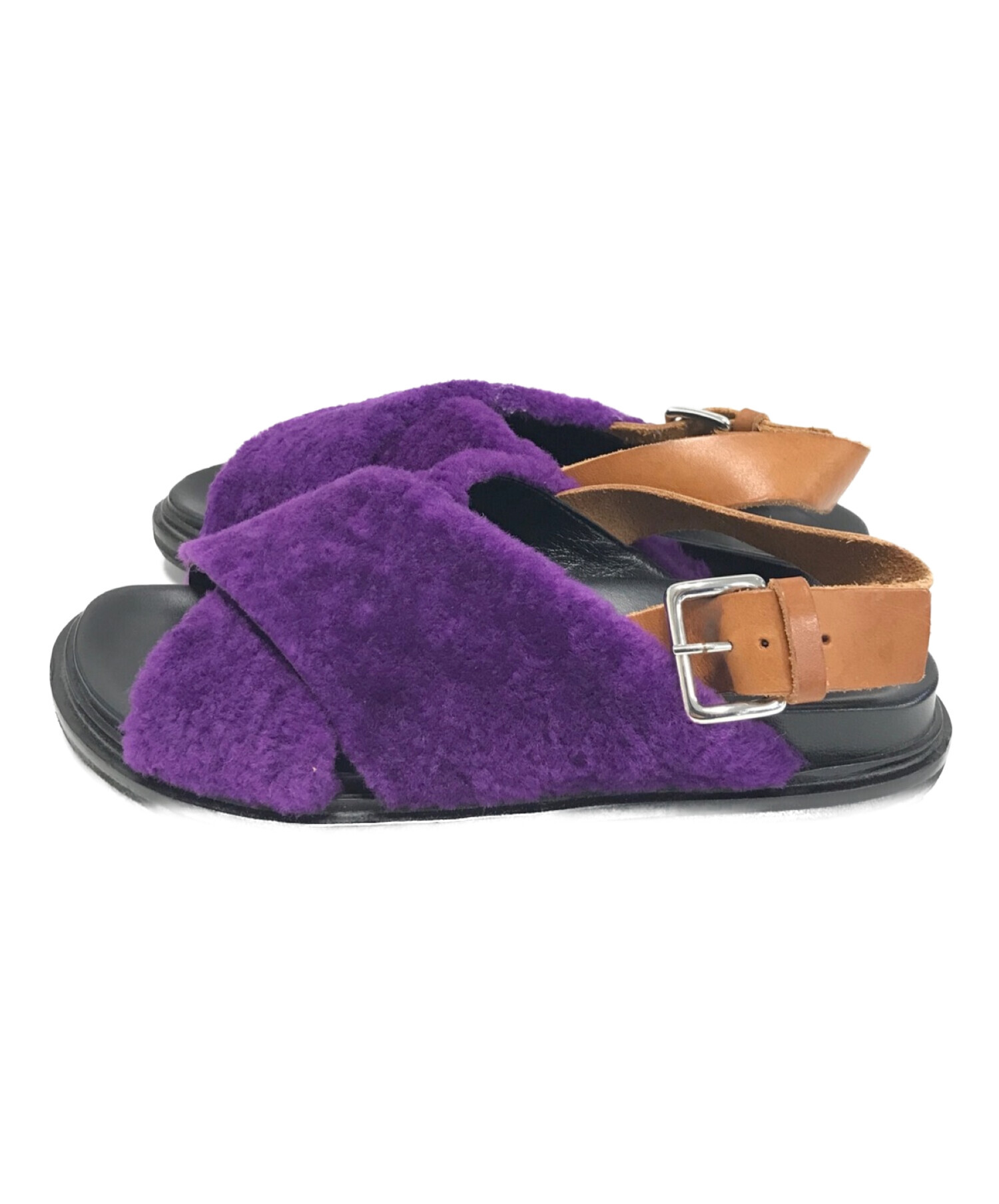 中古・古着通販】MARNI (マルニ) クリスクロスファーサンダル パープル