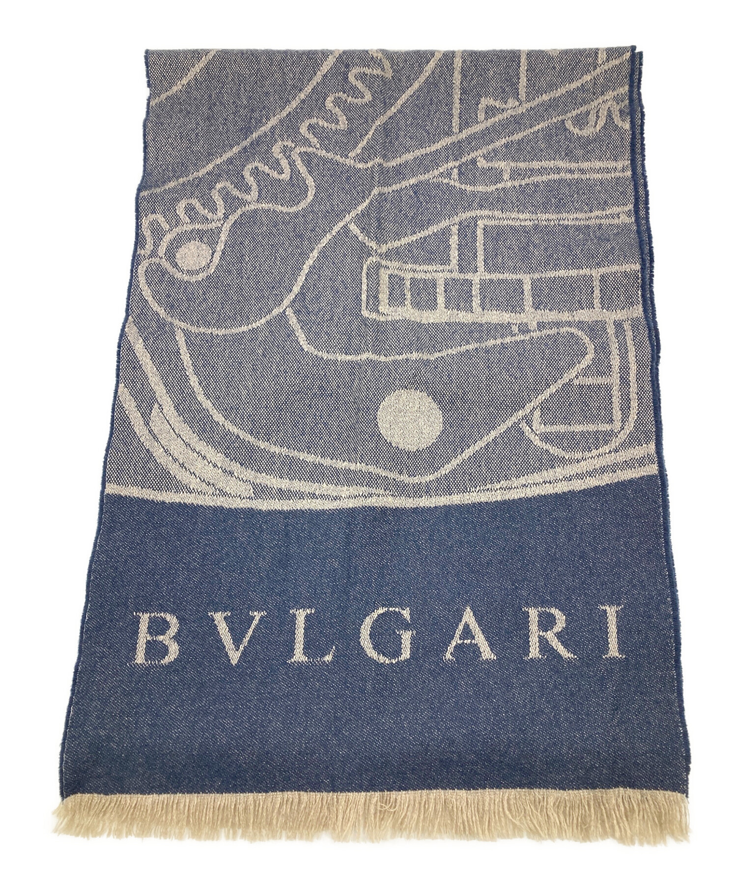 中古・古着通販】BVLGARI (ブルガリ) カシミヤシルクフリンジマフラー
