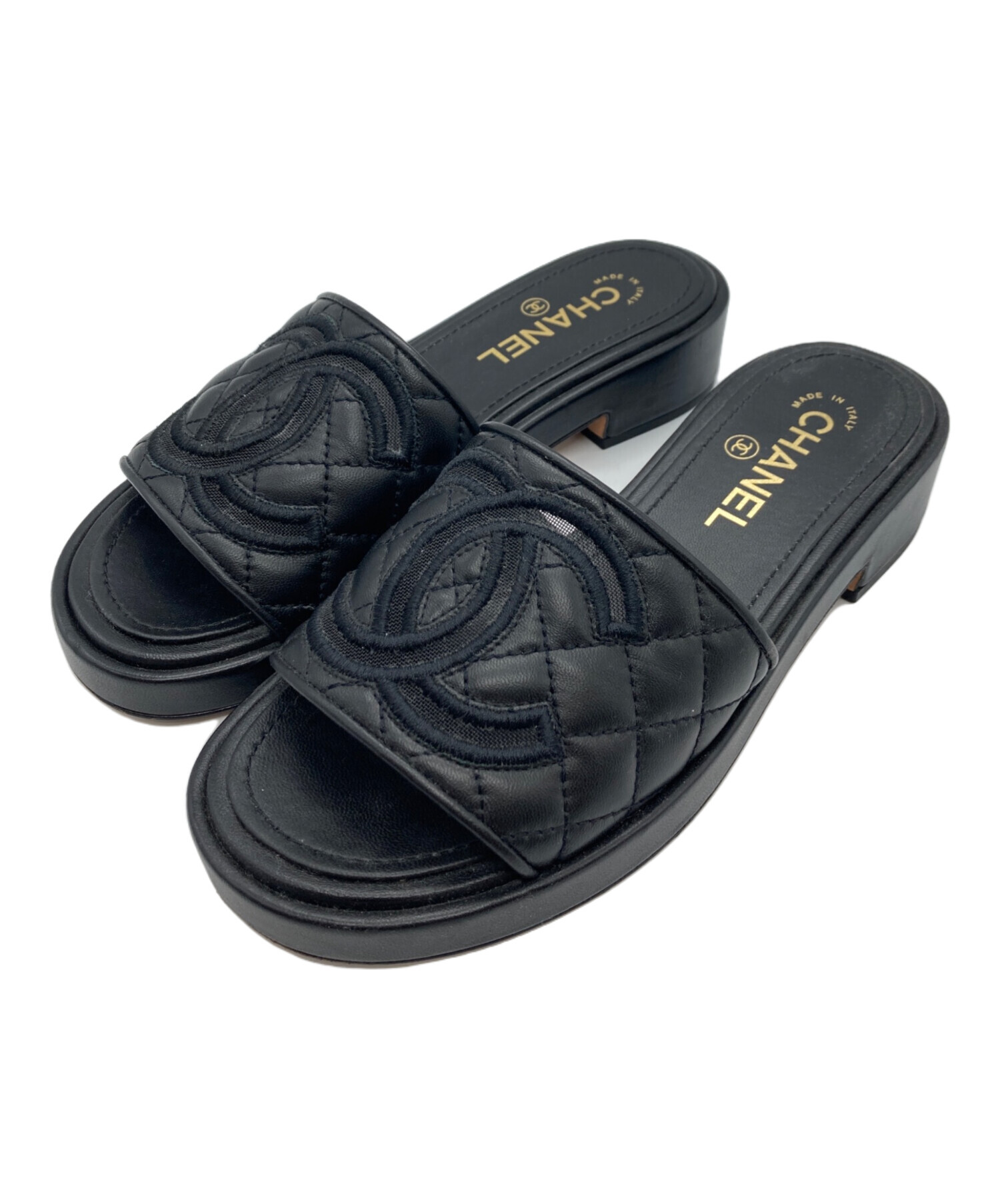 中古・古着通販】CHANEL (シャネル) サンダル ブラック サイズ:37C