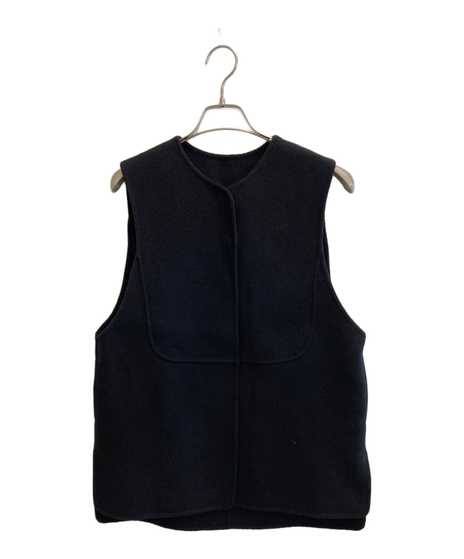 中古・古着通販】machatt (マチャット) リバーウールベスト ブラック