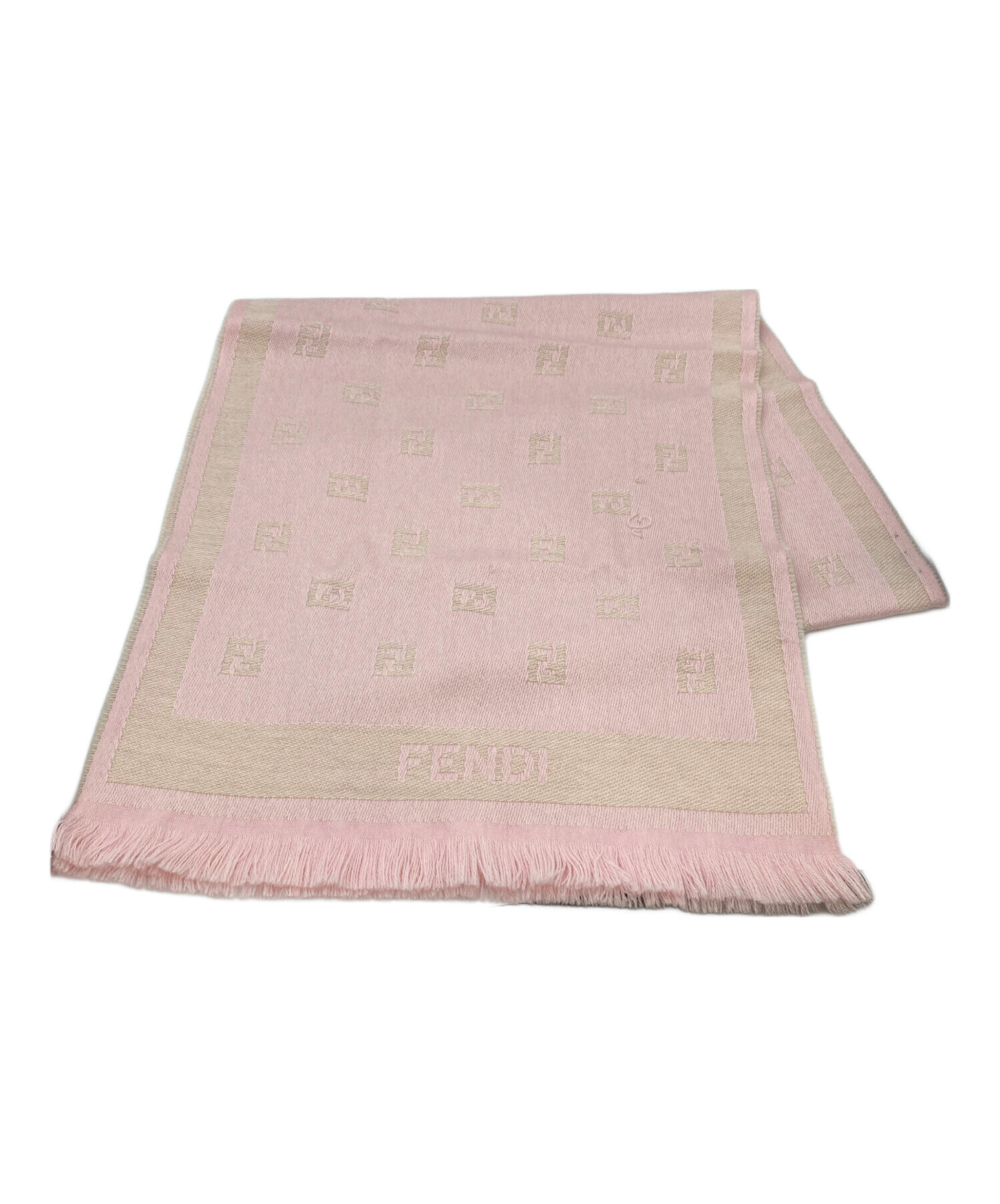 中古・古着通販】FENDI (フェンディ) ズッカ柄ウールマフラー ピンク
