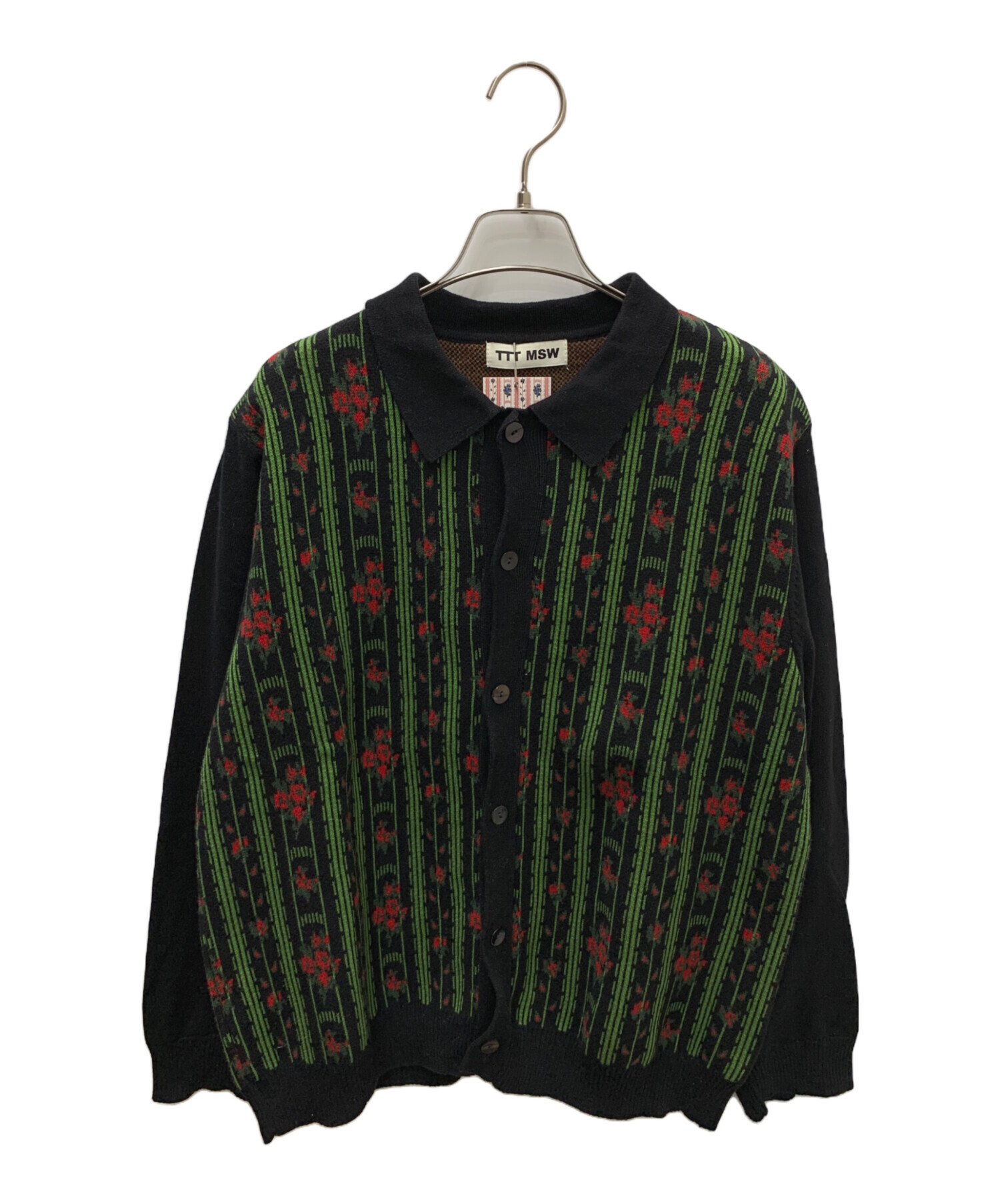 中古・古着通販】TTT MSW (ティー) Flower Jacquard Knit Cardigan