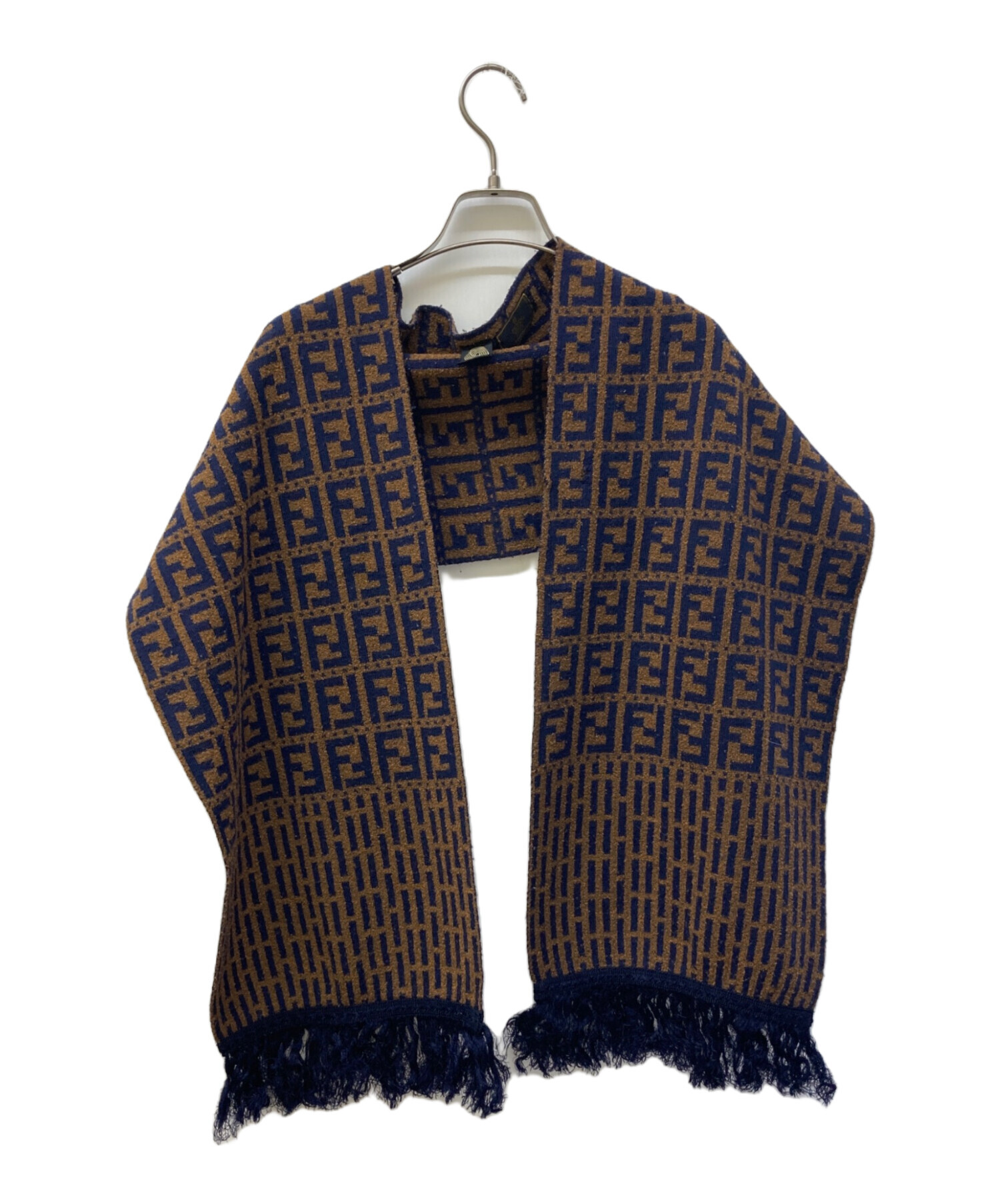 中古・古着通販】FENDI (フェンディ) マフラー ブラウン×ネイビー