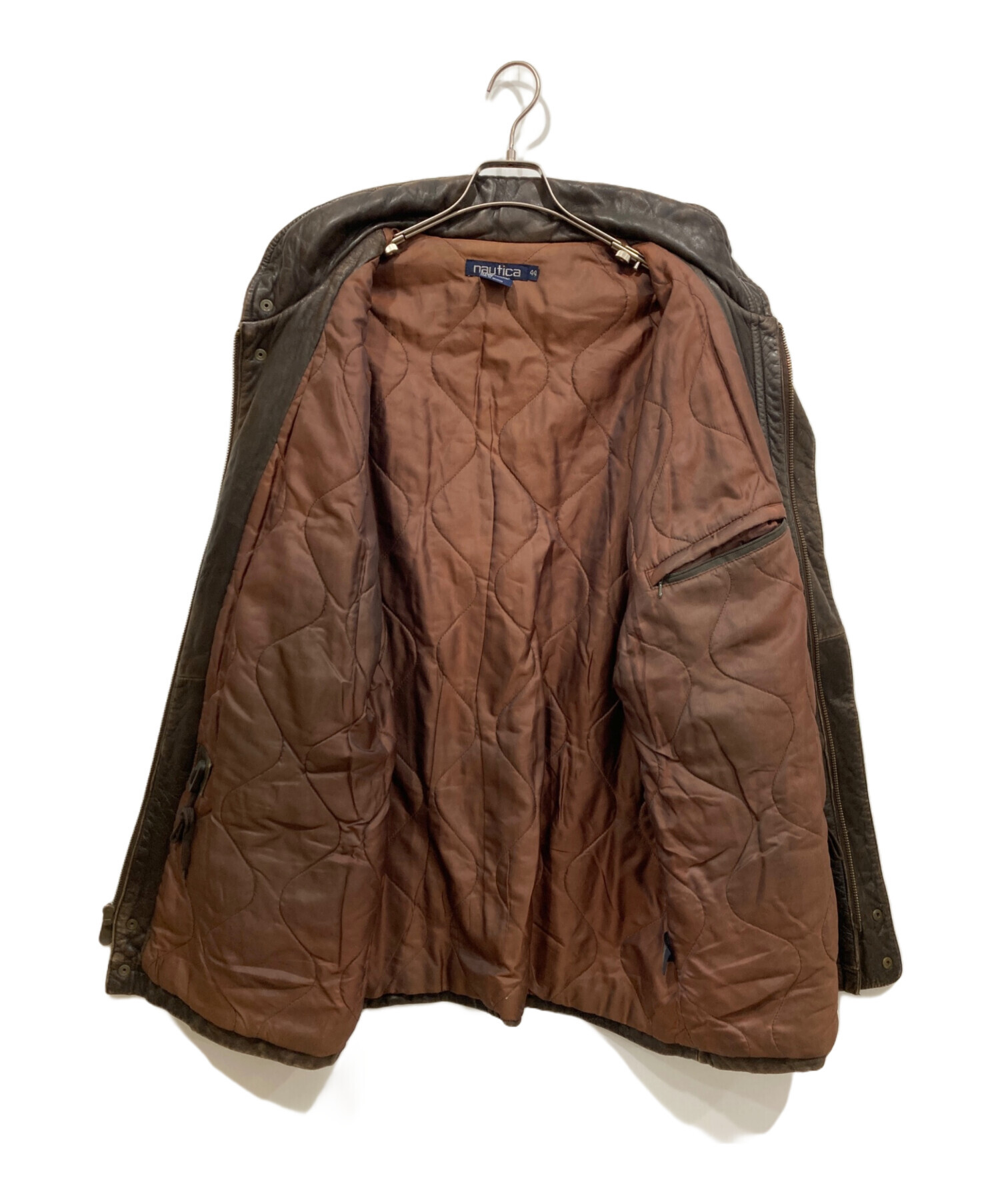 中古・古着通販】NAUTICA (ノーティカ) レザージャケット ブラウン
