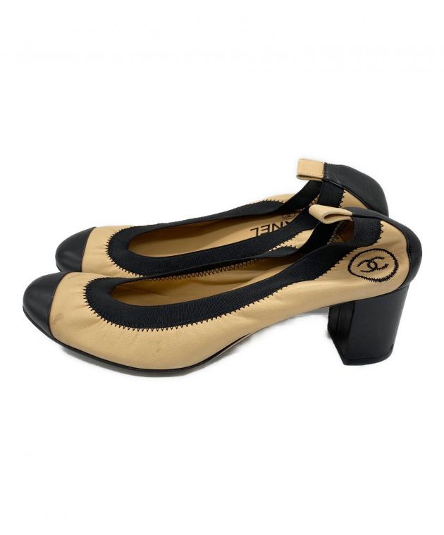 中古・古着通販】CHANEL (シャネル) ココマークバイカラーヒール