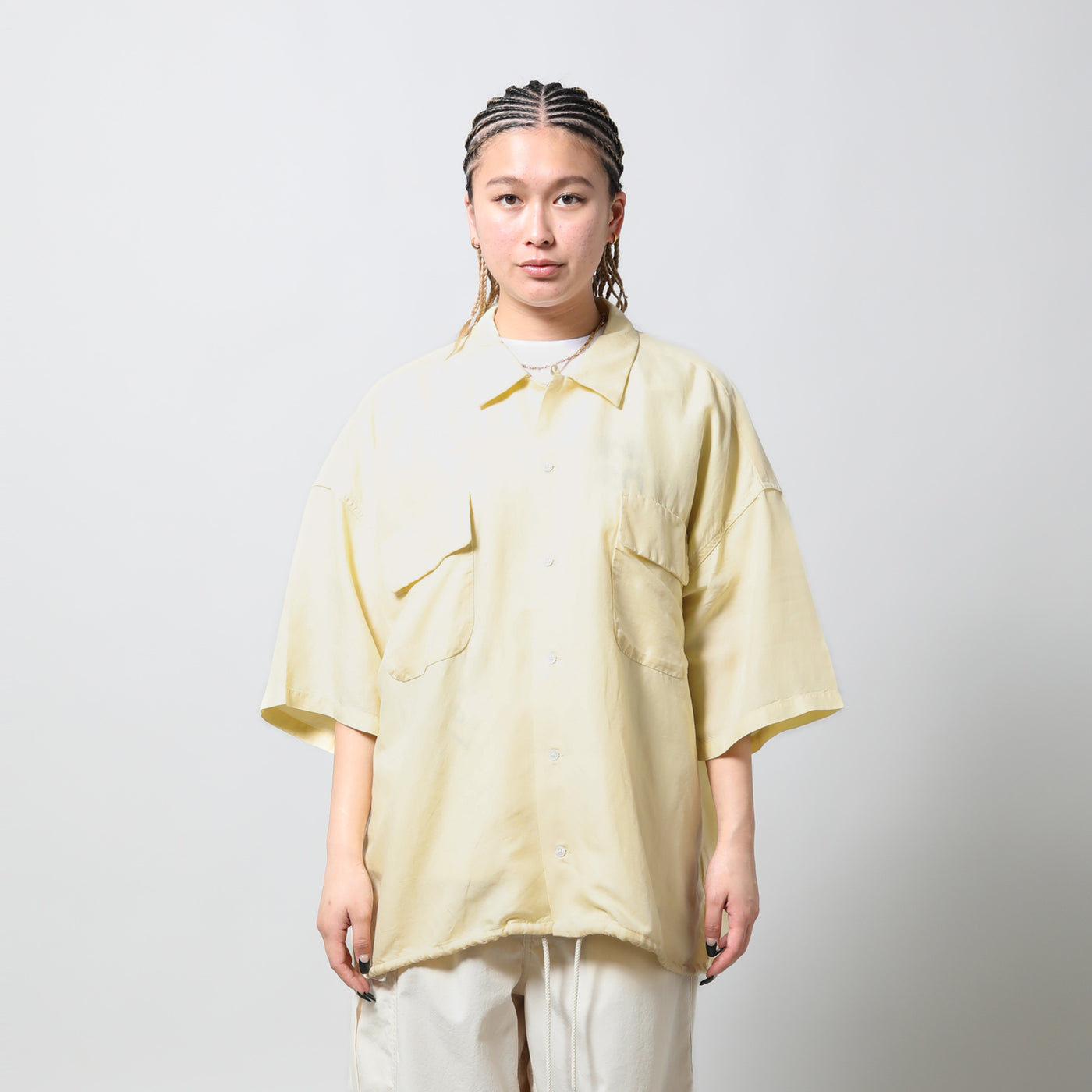OPEN COLLAR CUPRA HEMP S/S SHIRT｜NANAMICA｜TOPS（トップス