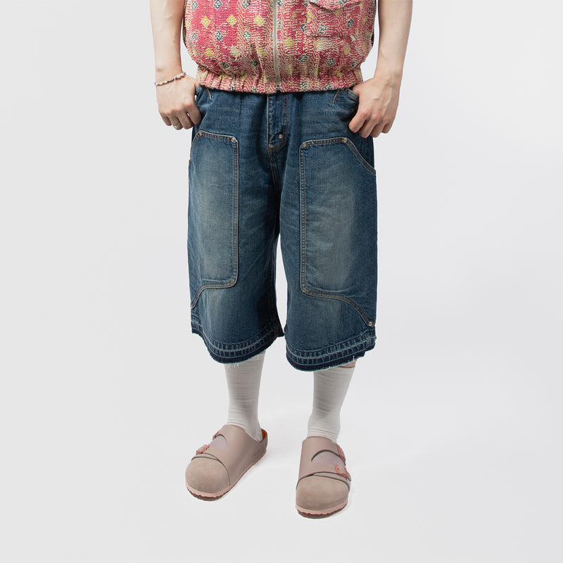 NEWCOMMUNE AGED BAGGY DENIM SHORTS｜FAF｜BOTTOMS（ボトムス