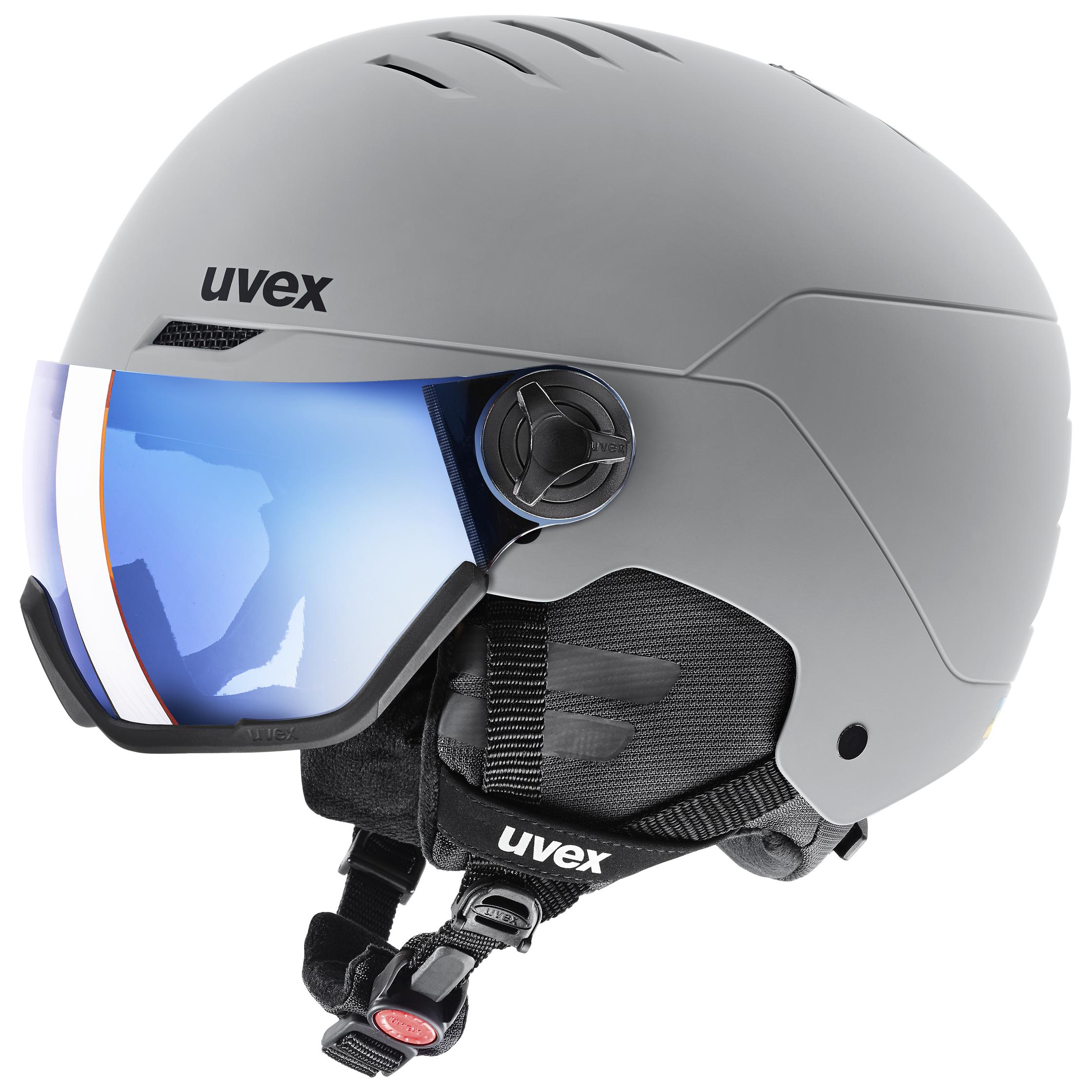 uvex wanted visor rhino matt mirror blue 27 % | Ski helmets | uvex