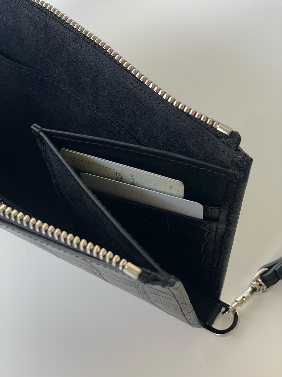 SUBWAY pouch/ BLACK(クロコ型押しレザー) - URBAN BOBBY