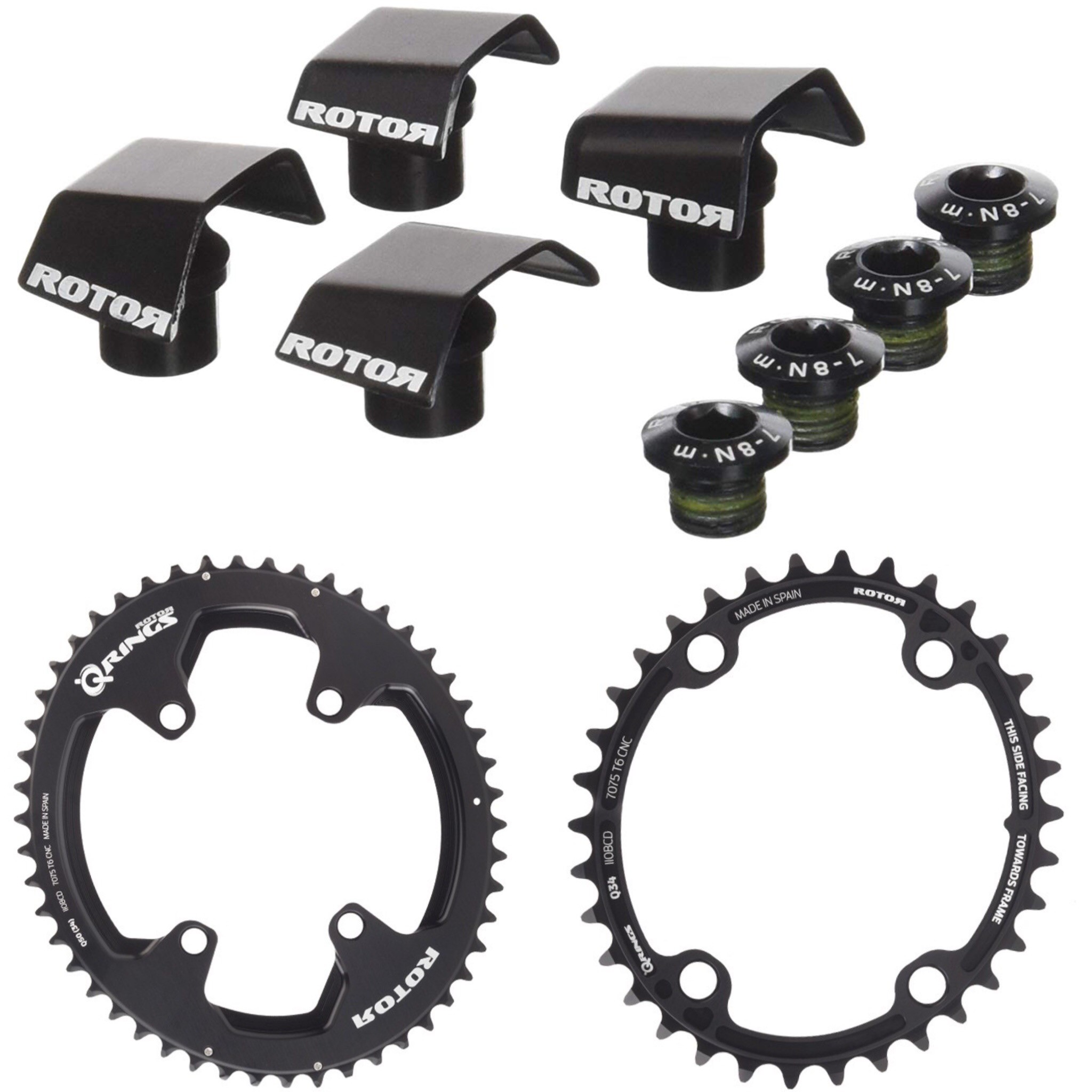 Roto Qrings kit with bolts for Shimano 11s cranksets 6800-8000
