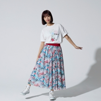 Passport stamp print net スカート｜VIVIENNE TAM（ヴィヴィアンタム