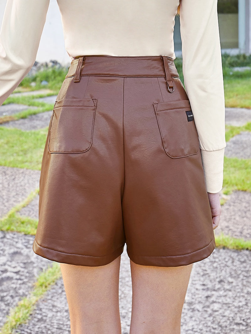 ショートパンツ フェイクレザー｜裏起毛 XGFSH04J3 - ゼクシィミックス