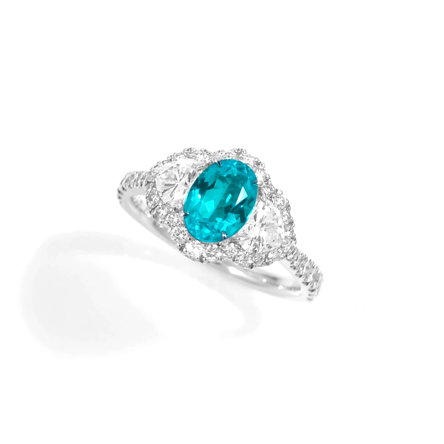 ブラジル産バターリャ鉱山パライバトルマリン0.95ctプラチナリング