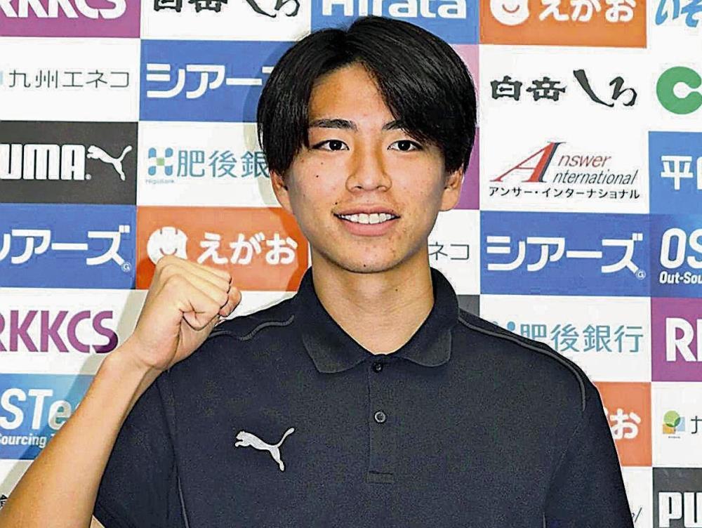 サッカーJ2・ロアッソ熊本のFW道脇豊、ベルギー2部での成長誓う