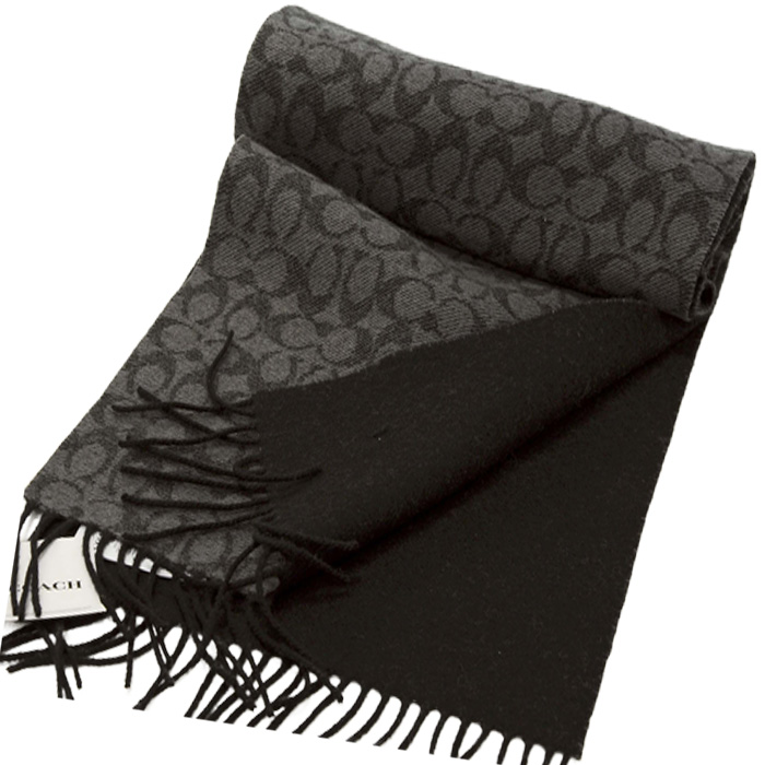 コーチ カシミヤ混 ロゴマフラー送料無料 キャップ、マフラ- ポロ、T