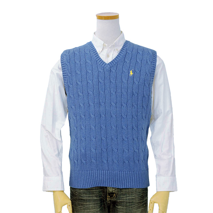 POLO ラルフローレンコットンケーブル ベスト送料無料 セーター、カ