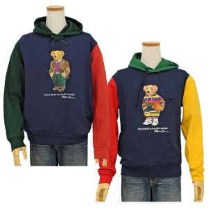 POLO ラルフローレンポロベア 切替パーカー送料無料 トレ-ナ-、パ-カ