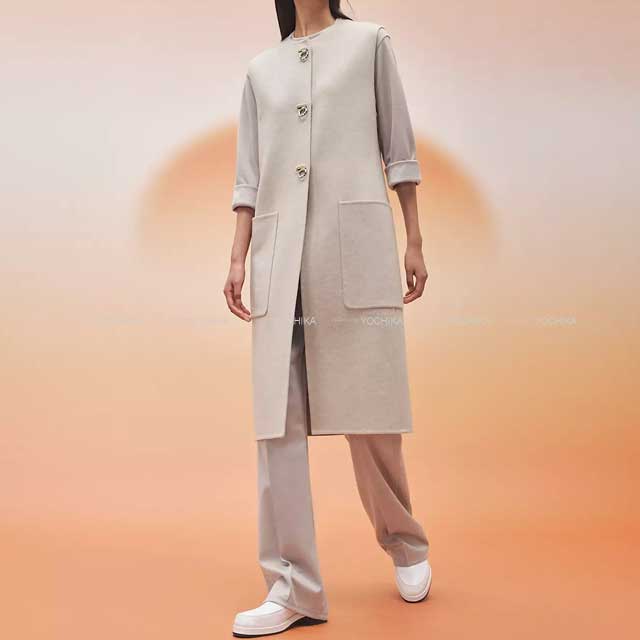 2023年 春夏 新作 HERMES エルメス ベスト ジレ ロング #34 ベージュ