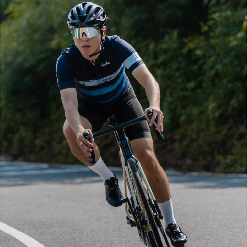 Rapha ネイビー ロングスリーブ サイクルジャージ L Rapha ネイビー