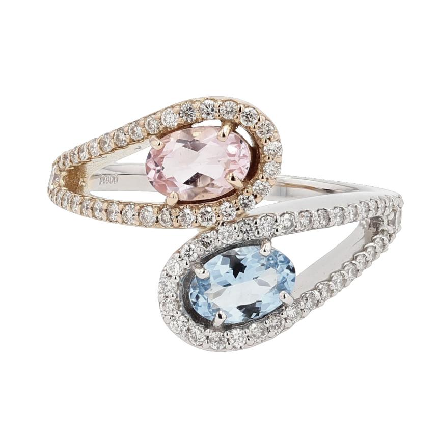 PT/K18PG アクアマリン・モルガナイトリング | 株式会社山城時計店