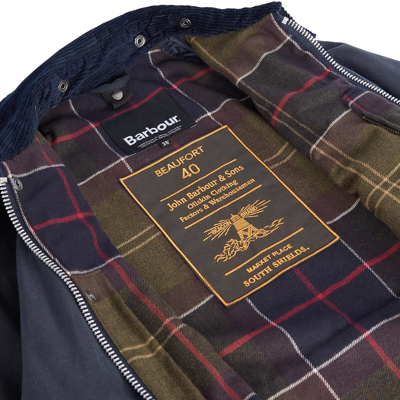 Barbour Beaufort 40 Wax Jacket Navy | Yards Store