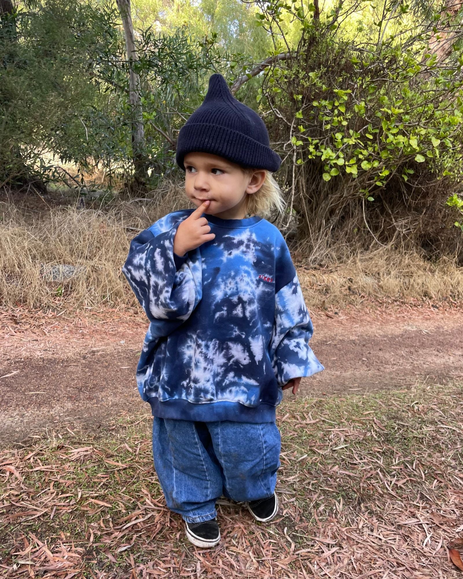 ZIGGY ZAZA デニム ブルー 4-5y ZIGGY ZAZA suki denim jean blue(18