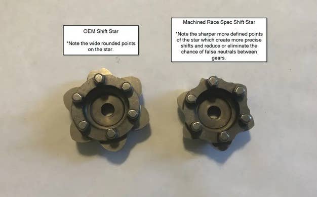 Norton Race spec shift star for improved shifting and reducing the