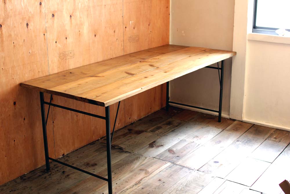 鉄脚】アイアンテーブル脚 A型／2個セット（黒皮鉄ワックス仕上げ