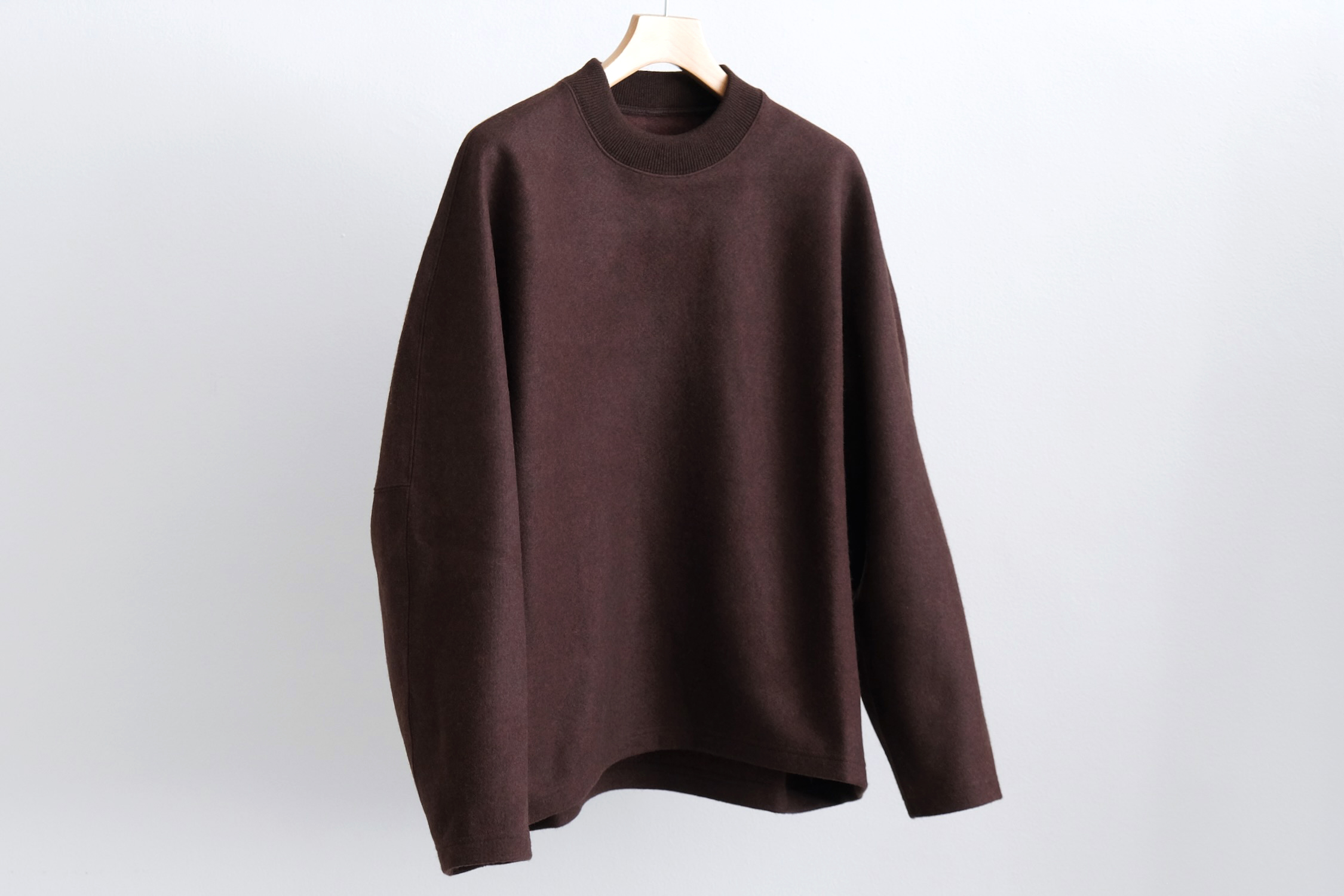 120S WOOLHEAVY INLAY MELTON DRAPING C/N PULLOVER - WUNDER