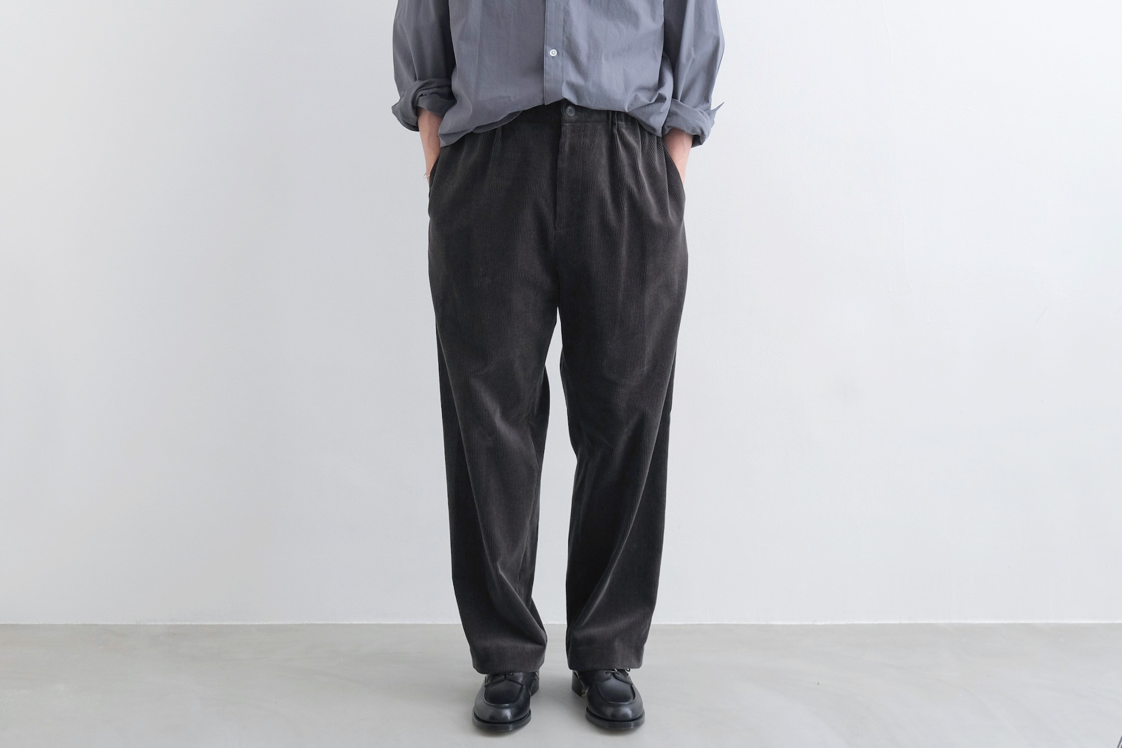 SUVIN CORDUROY EASY WIDE PANTS - WUNDER