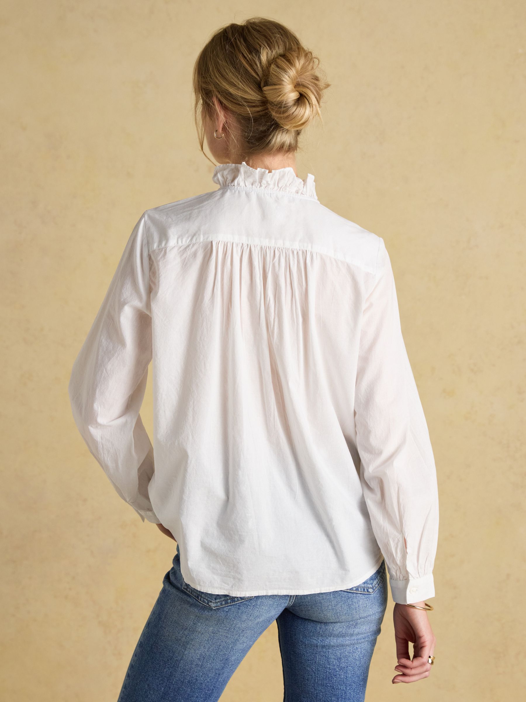 Buy Joules Melanie White Cotton Ruffle Blouse from Next Canada