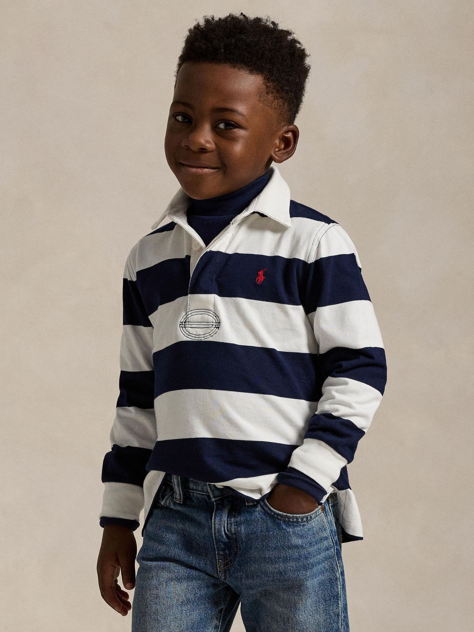 Buy Polo Ralph Lauren White/Blue The Iconic Rugby Shirt from Next USA