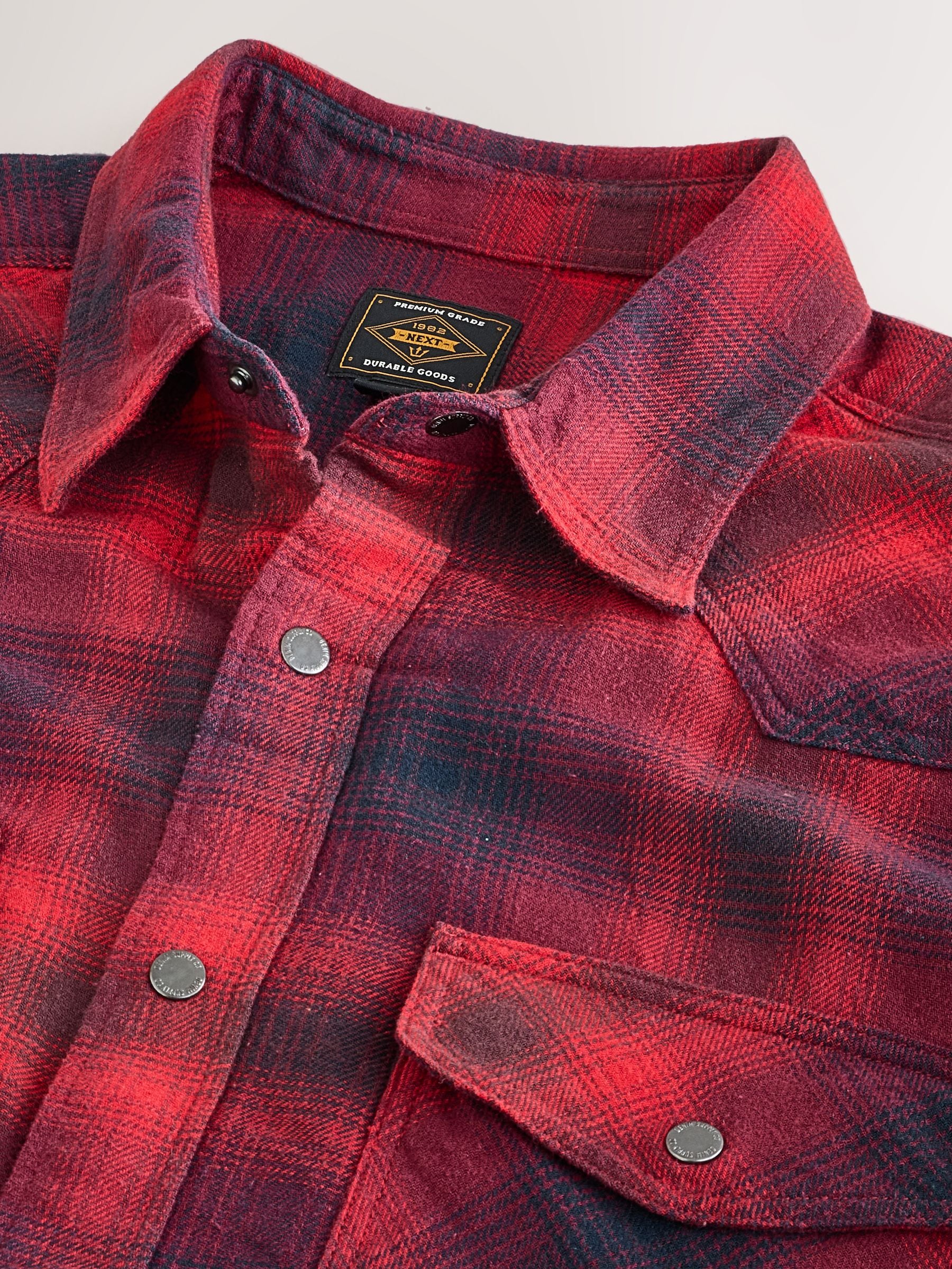 Buy Red Western Style Ombre Check Long Sleeve Shirt from Next USA