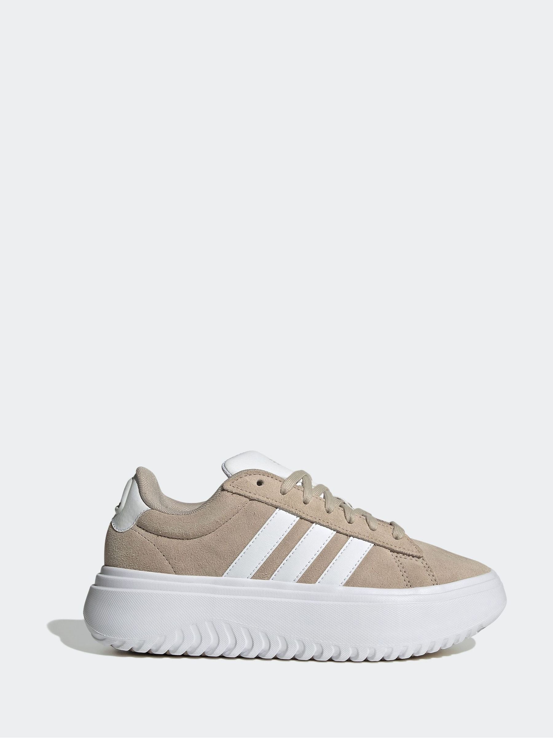 Buy adidas Brown Grand Court Platform Suede Trainers from Next USA