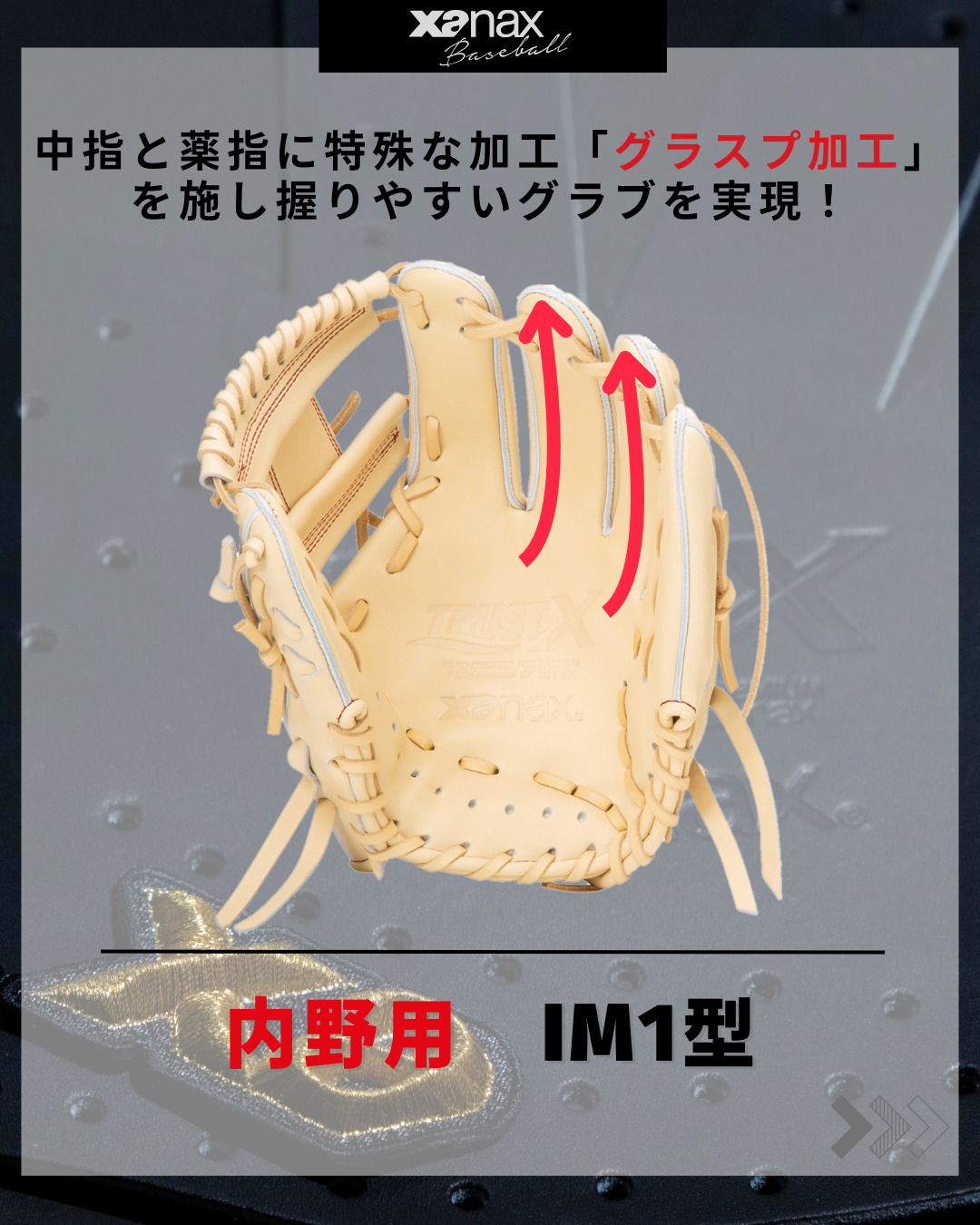 硬式トラストエックス（サイズ28.5cm） 内野手用【IM1型】｜ザナックス