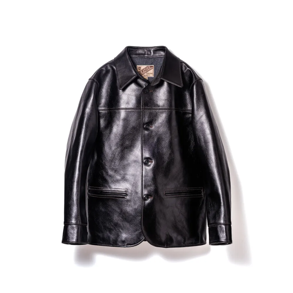 ANILINE STEER ROUNDED HEM CAR COAT[ LSC-76-C ] | Y'2 LEATHER