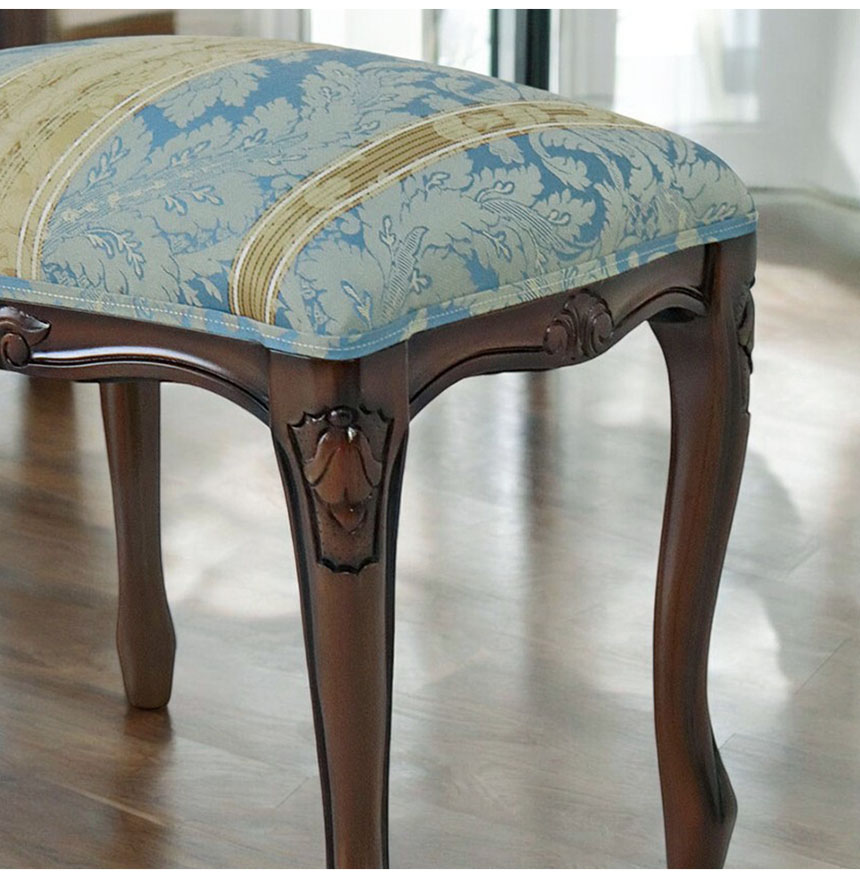 マリナカッシーリ 猫脚スツール (ストライプブルー）｜Y-KAGU(輸入家具