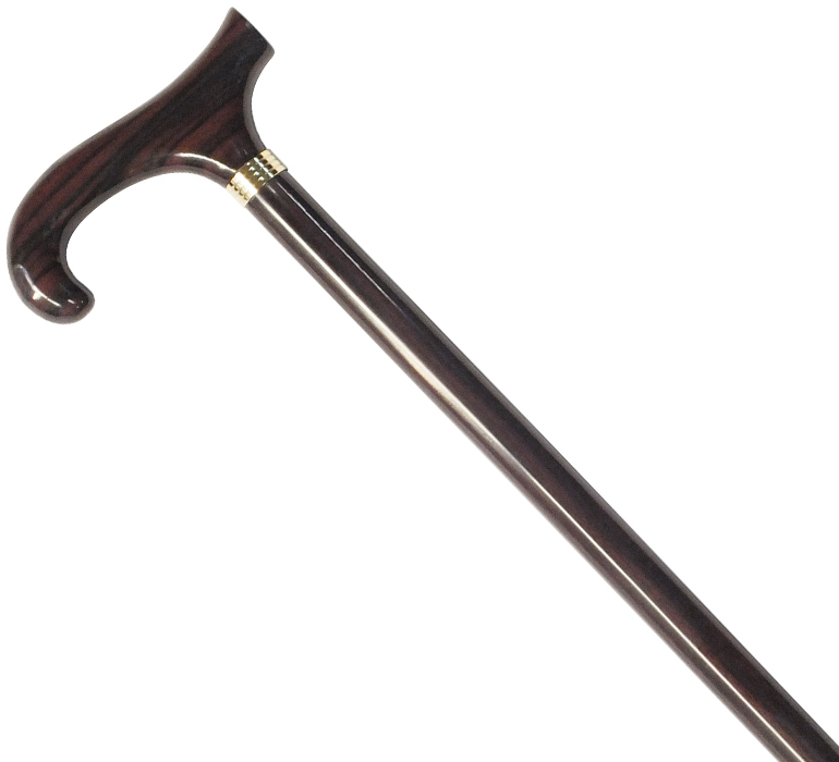 ステッキ 杖 アヒル カモ 鳥 黒 木製ステッキ ブラック 介護用杖 昭和