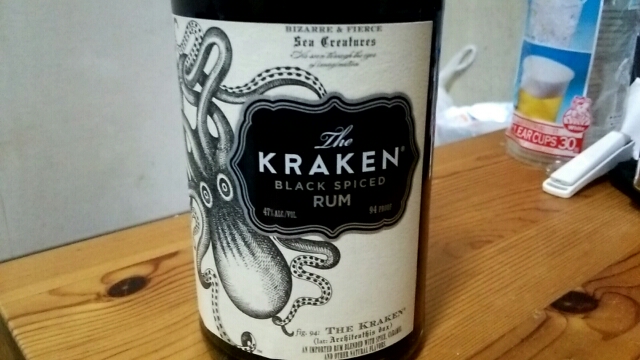 とある日の家酒「クラーケン ブラックスパイスドラム（KRAKEN BLACK