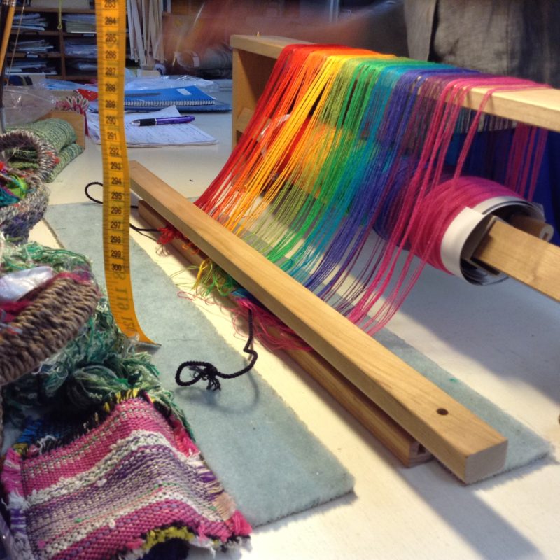 手織機SAORI Piccolo 40で整経する方法, 虹色のさをり織り, Warping a