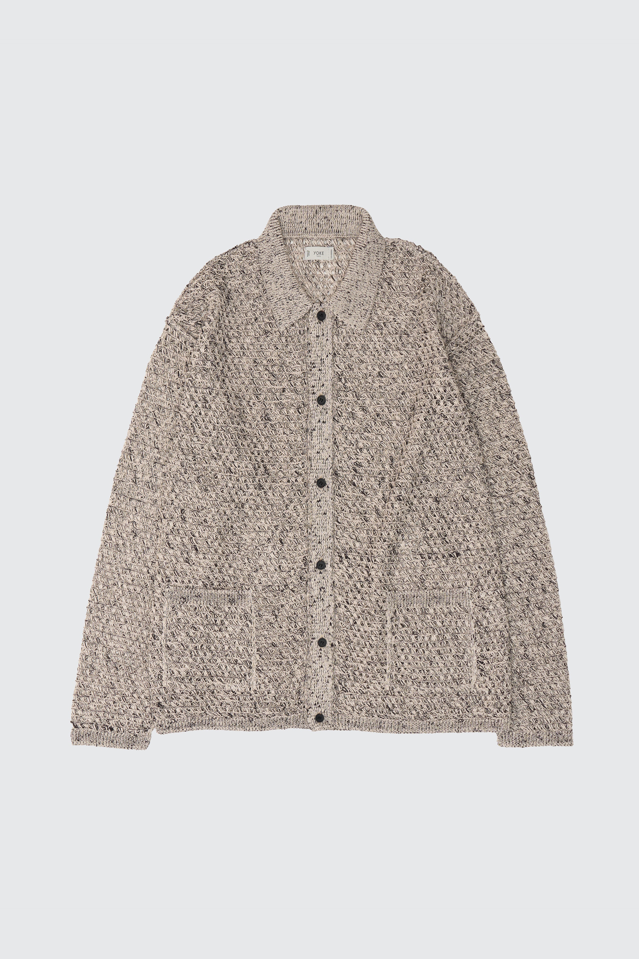Mesh Knit Shirt Cardigan | YOKE Official Website