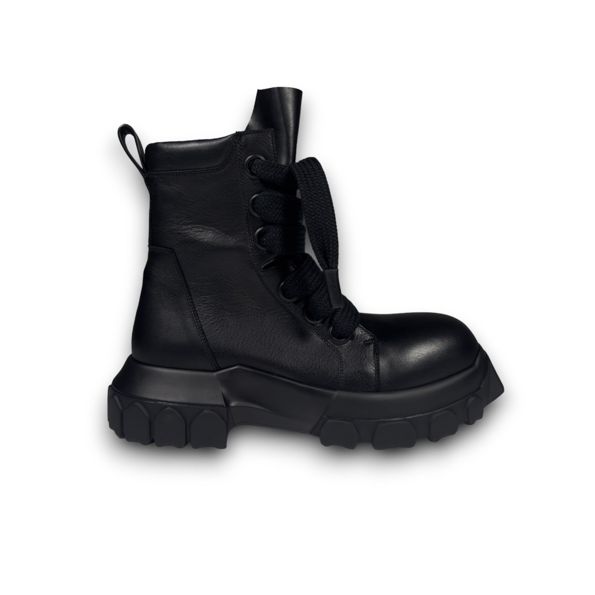 Rick Owens Jumbo Lace Tractor Boots - Full Black