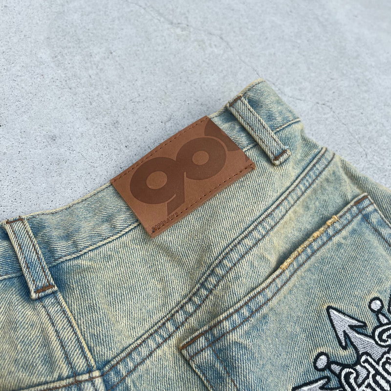 9090 x WUDGE BOY DAMAGE DENIM PANTS – YZ