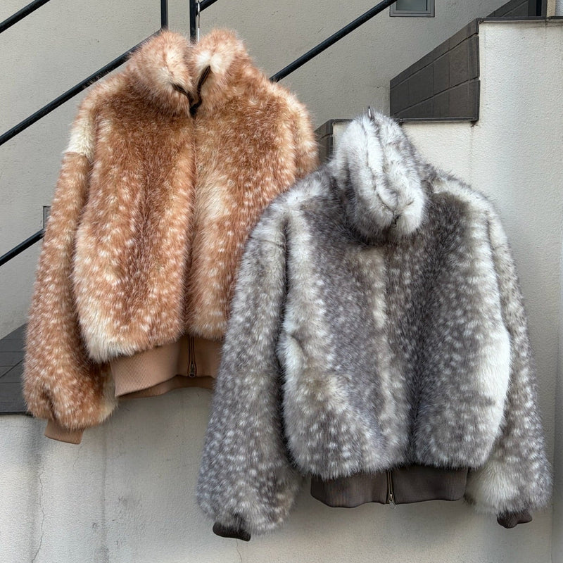 bambi fur zip jacket – YZ