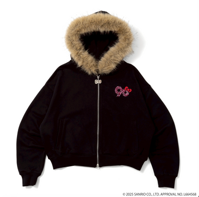 HELLO KITTY 90 Logo Fur Zip Hoodie – YZ